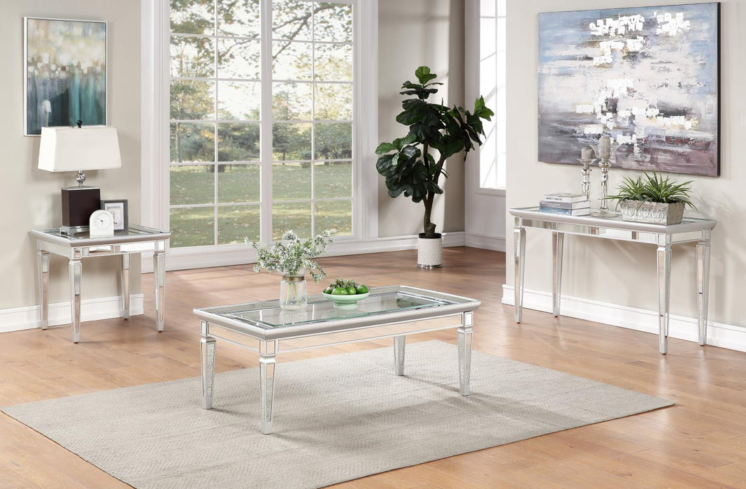 T025 Silver-Mirror End Table