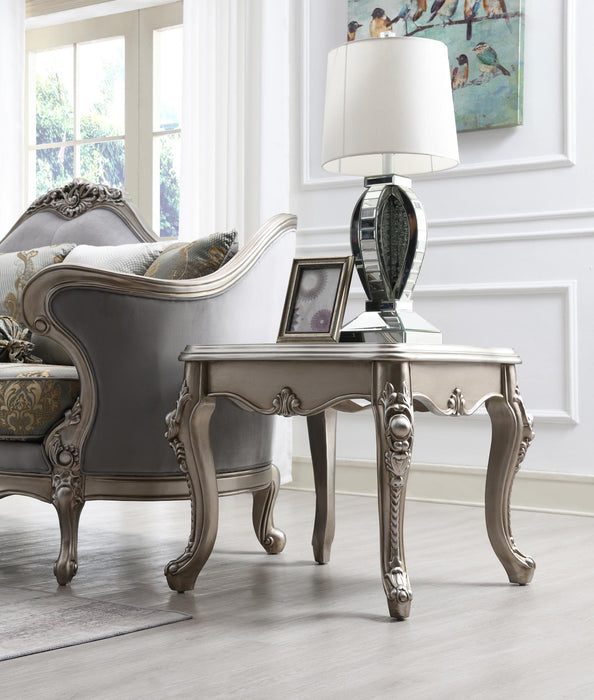 T198 Traditional Champagne Silver End Table