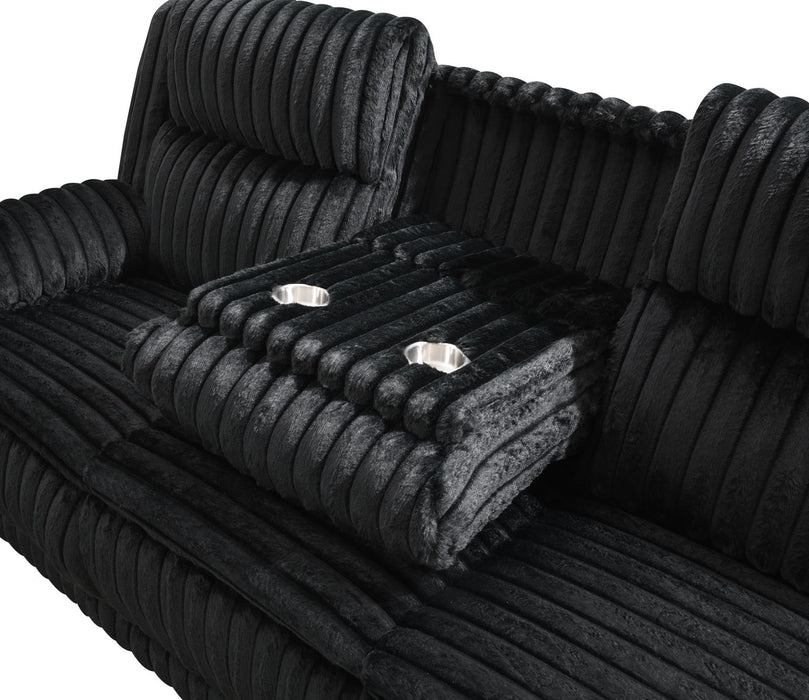 Black Corduroy Motion Glider Chair