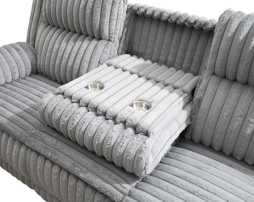 Gray Corduroy Motion Glider Chair