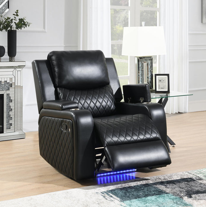 U126 Black Led Reclining Chair