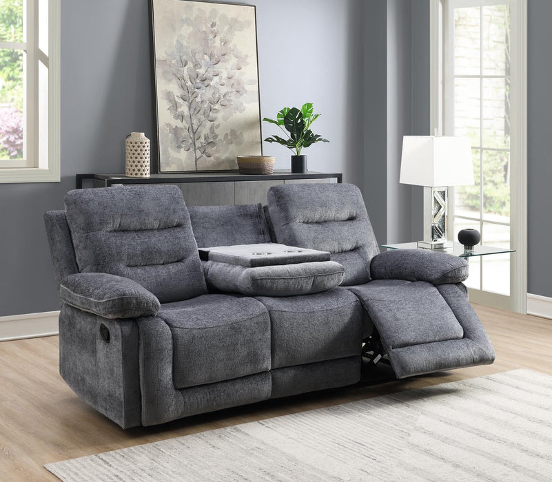 U152 Gray Motion Sofa With Drop Down