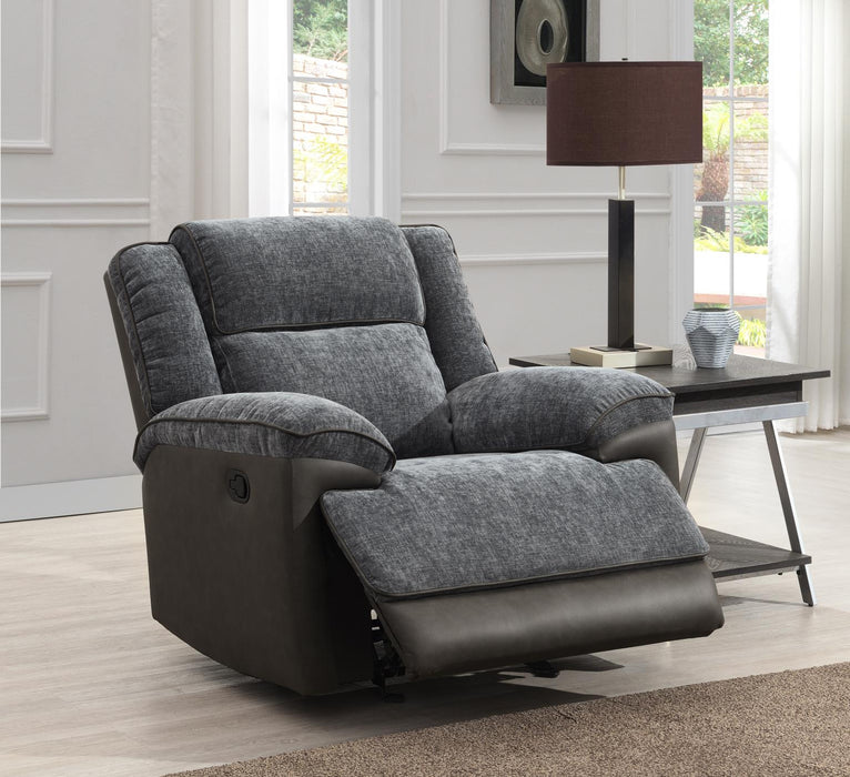 Gray Motion Sofa W/Drop Down Table
