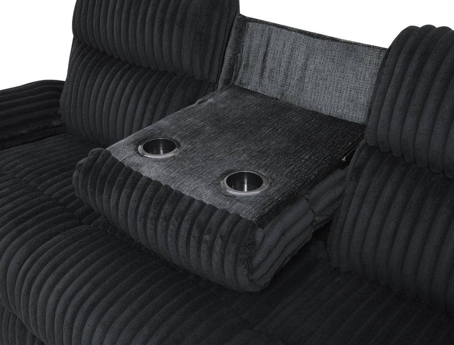 Black Corduroy Motion Loveseat