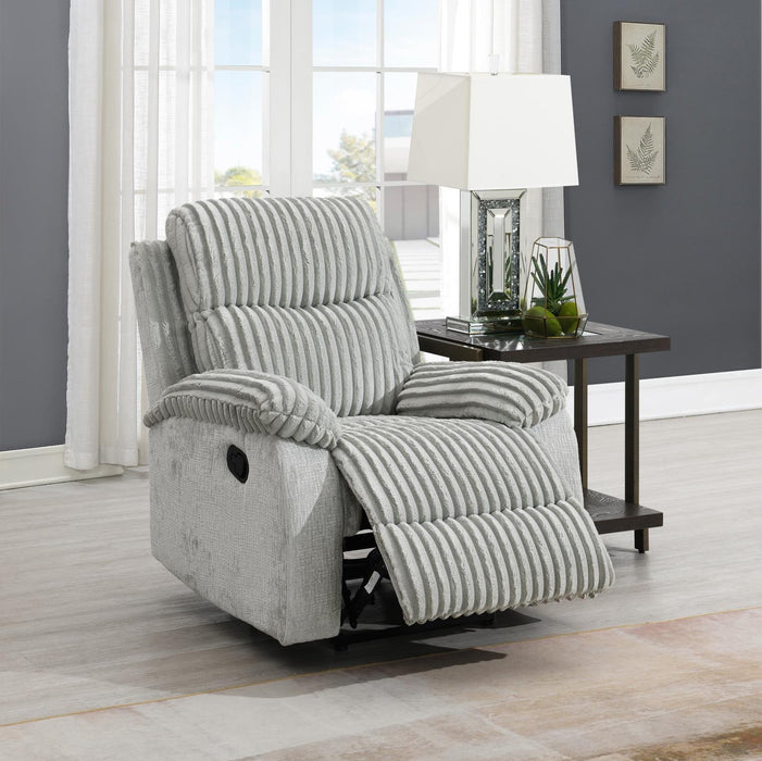 Gray Corduroy Motion Loveseat