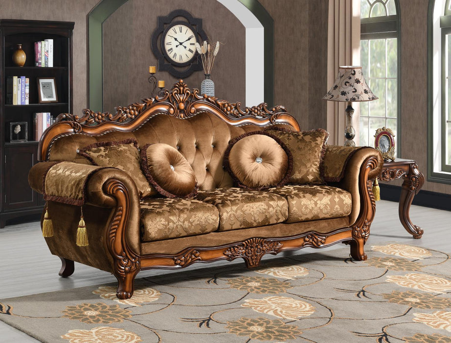 U205 Traditional Brown Loveseat