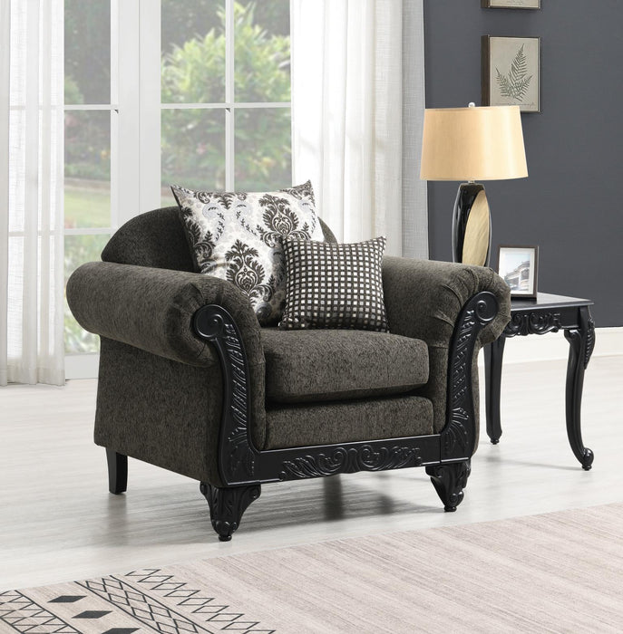 U208 Traditional Charcoal Sofa