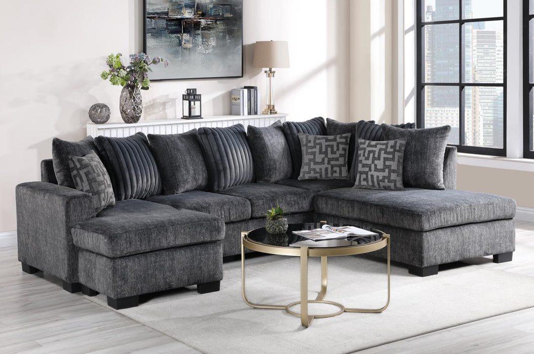 U264 Charcoal 3 Pc Sectional