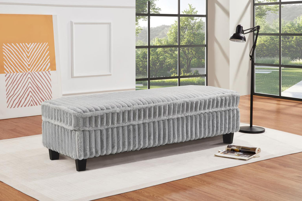 U321 Gray Corduroy Ottoman