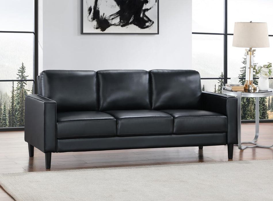U440 Black Pu Sofa