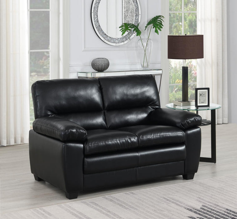 U529 Black Pu Loveseat
