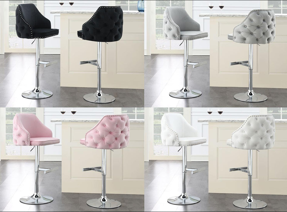 Alma
 PINK VELVET BAR STOOL - ST105-PNK - Furniture Citi (Multi Location - MI)