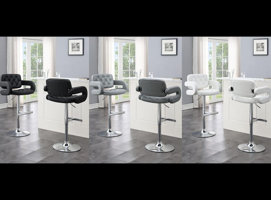 Angelina BLACK LEATHER PU BAR STOOL - ST120-BLK
