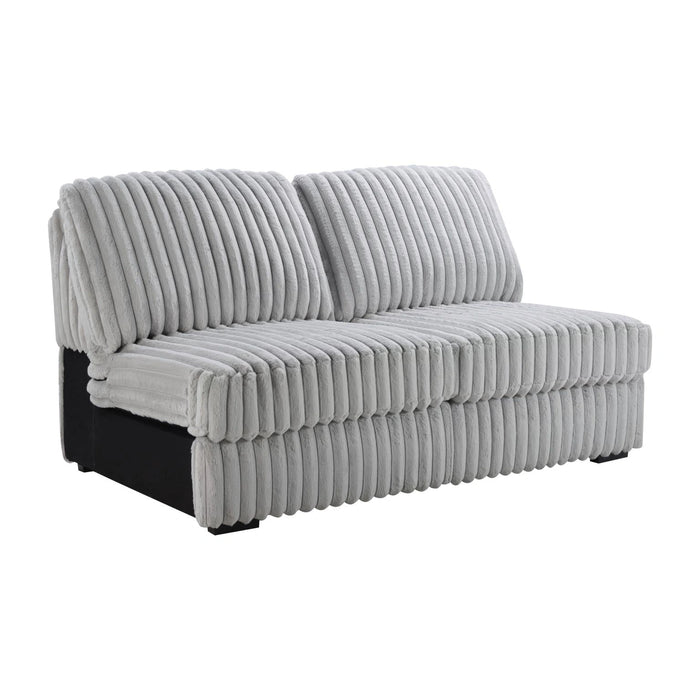 Gray Corduroy Power Reclining 4 Pc Sectional W/2 Wireless Charger