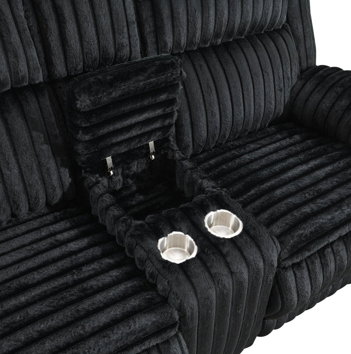 Black Corduroy Motion Glider Chair