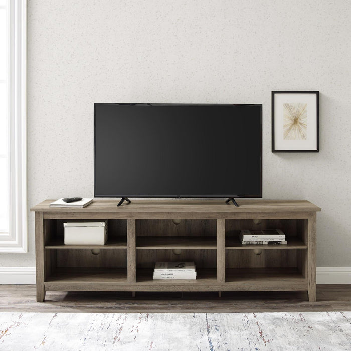 W910 Essential Rustic Tv Stand Grey Wash Finish Mdf 70X16X24H
